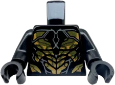 Torso Armor with Gold Scales and Dark Bluish Gray Lines with Short End Lines and Tips at Neck Pattern / Black Arms / Black Hands