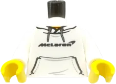 Torso Hoodie with Pocket and Black 'McLaren' over Orange Shirt Pattern / White Arms / Yellow Hands