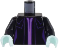 Torso Female Dress with Dark Purple and Medium Lavender Trim and Seams Pattern / Black Arms / Light Aqua Hands