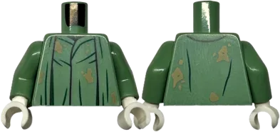 Torso Robe with Black Fold Lines and Dark Tan Dirt Marks Pattern / Sand Green Arms / White Hands
