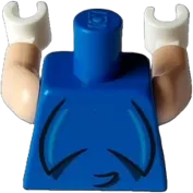 Torso Light Nougat Oval Stomach with Medium Azure Curved Lines and Black Spines and Tail on Back Pattern / Light Nougat Arms / White Hands