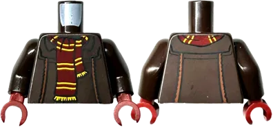 Torso Jacket with Dark Orange Piping, Dark Red Scarf with Yellow Stripes and Fringe Pattern / Dark Brown Arms / Dark Red Hands