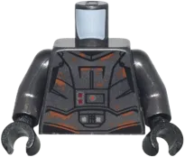 Torso SW Armor Plates with Dark Orange Dirt, Red and Silver Buttons Pattern / Pearl Dark Gray Arms / Black Hands
