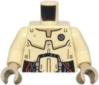 Torso SW Mark IV Architect Droid with Dark Tan Neck and Red, Dark Azure, and Silver Wires Pattern / Tan Arms / Dark Tan Hands