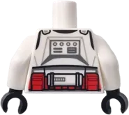 Torso SW Armor Clone Trooper with Red Breastplate and Belt with Boxes, Black Markings Pattern &#40;Clone Wars&#41; / White Arms / Black Hands