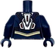 Torso Female Outline with Gold Body Armor with Dark Red Trim and V-shaped Band and Silver Jet Pack on Back Pattern &#40;Wasp&#41; / Dark Blue Arms / Dark Blue Hands