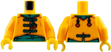 Torso Tang Jacket, Dark Turquoise Collar and Laces Pattern / Bright Light Orange Arms / Yellow Hands