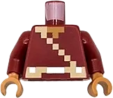 Torso Pixelated Medium Nougat Neck, Tan Strap and Belt with Silver Buckle Pattern / Dark Red Arms / Medium Nougat Hands