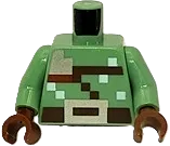 Torso Pixelated Dark Brown Strap and Belt with Silver Buckle and Shoulder Guard Pattern / Sand Green Arms / Reddish Brown Hands