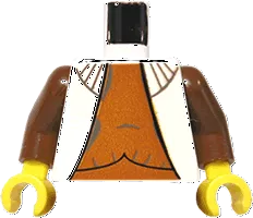 Torso SW Vest with Dark Orange Shirt Pattern (Leia) / Brown Arms / Yellow Hands