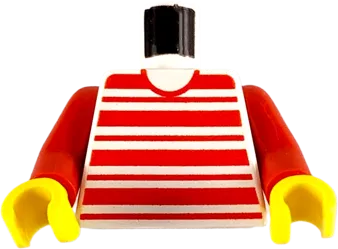 Torso Horizontal Red Stripes Pattern / Red Arms / Yellow Hands