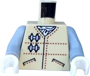 Torso SW Brown Dotted Lines and Pockets Pattern (Hoth Rebel) / Light Bluish Gray Arms / White Hands