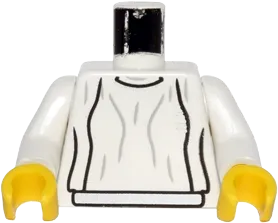 Torso SW Loose Dress Light Gray Folds Pattern (Leia) / White Arms / Yellow Hands
