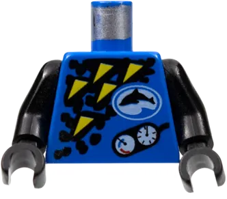 Torso Divers Dolphin Logo, Yellow Triangles, and Gauges Pattern / Black Arms / Black Hands