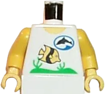 Torso Divers Dolphin Logo and Fish Pattern / Yellow Arms / Yellow Hands