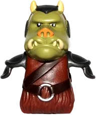 Minifigure, Head, Modified SW Gamorrean with Armor and Belt without Silver Rivets Pattern