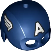 Minifigure, Headgear Helmet Mask, Hole on Top with White Letter A and Wings on Sides Pattern &#40;Captain America&#41;