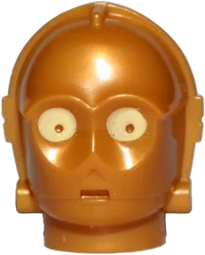 Minifigure, Head, Modified SW C-3PO / K-3PO Protocol Droid with Yellow Eyes Pattern