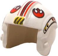 Minifigure, Headgear Helmet SW Rebel Pilot with Red Rebel Logo, Stripes and Side Pattern