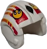 Minifigure, Headgear Helmet SW Rebel Pilot with Yellow Rebel Logo, Red and Yellow Stripes Pattern