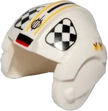 Minifigure, Headgear Helmet SW Rebel Pilot with Black and White Checkered Pattern &#40;U-wing Pilot&#41;