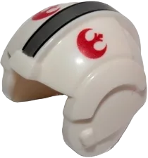 Minifigure, Headgear Helmet SW Rebel Pilot with Dark Bluish Gray Stripe and Red Rebel Logo Pattern &#40;Will Scotian&#41;