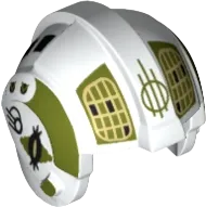 Minifigure, Headgear Helmet SW Rebel Pilot with Olive Green Stripes and Yellow Grid on Olive Green Pattern &#40;Jon "Dutch" Vander, Gold Leader&#41;