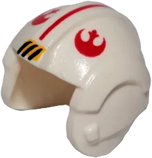 Minifigure, Headgear Helmet SW Rebel Pilot with Red Rebel Logo and Stripe Pattern