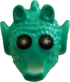 Minifigure, Head, Modified SW Rodian with Black Eyes and Tan Markings Pattern &#40;Greedo&#41;